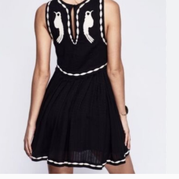 Free People Birds Of A Feather Embroidered Mini Dress / 4 - Picture 6 of 7